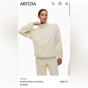 Aritzia SNODAY Polar 1/4 Zip, NWOT size S
